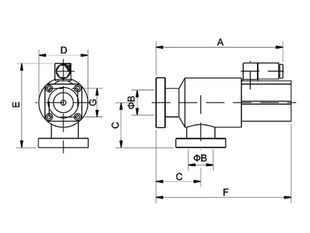 Клапан вакуумный   CDQ-J16B CF16 Пневматический уплотнение - Сильфонное материал - Нержавеющая сталь 304SS