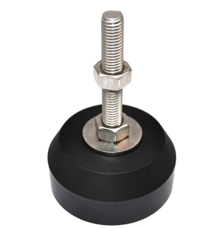 Опора регулируемая для алюминиевых профилей, нейлоновое основание 50 мм, шпилька M12x50, ALF-LA50M12-D50FR