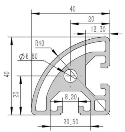 4040-8R Алюминиевый конструкционный профиль анодированный
