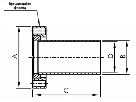 Патрубок под сварку CF63, L=85  мм (нержавеющая сталь, вращающийся )