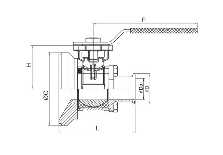 Шаровой кран донный (размер 1")