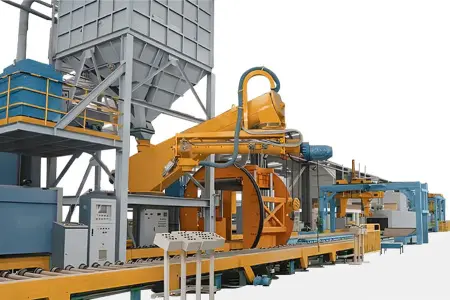 Автоматизированная линия изготовления форм и стержней из холодно-твердеющих смесей