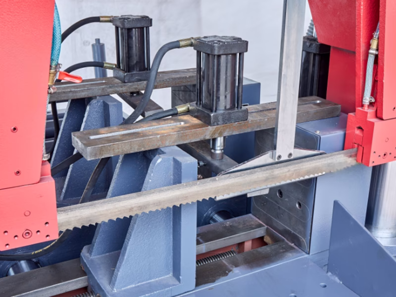 Установка дополнительных гидравлических прижимов на автоматический одностоечный ленточнопильный станок по металлу GZ4250A-1674