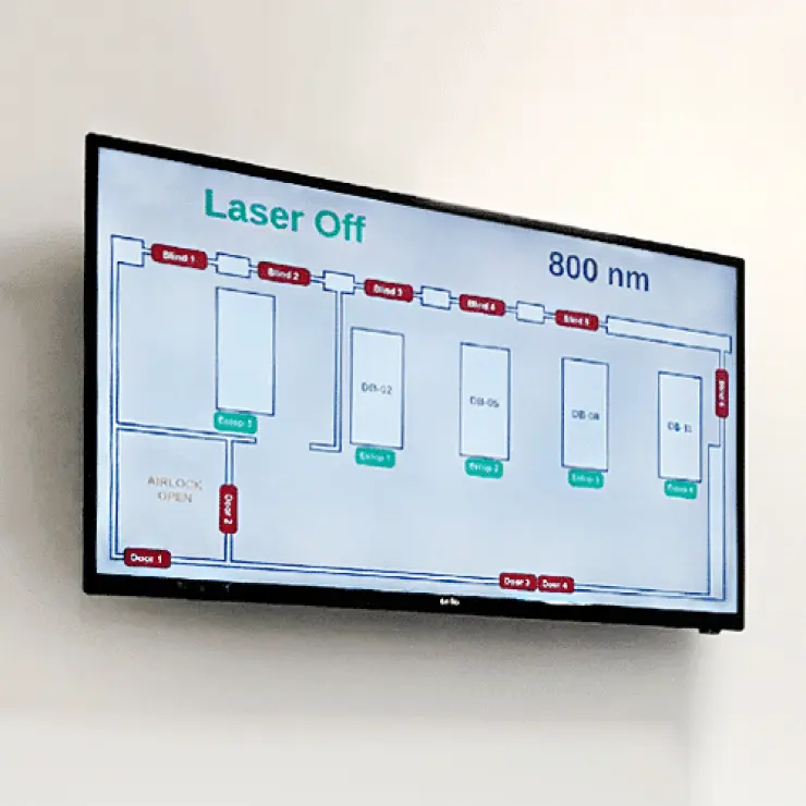 Система управления и лазерного мониторинга лазерных защитных кабин